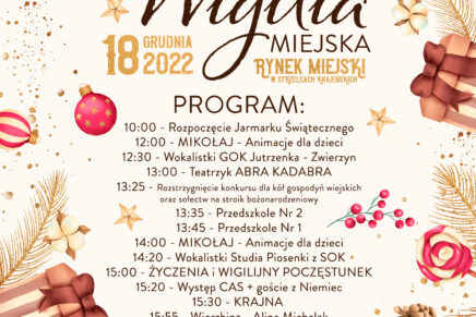 Program Wigilii Miejskiej       i Jarmarku Świątecznego         18 grudnia 2022
